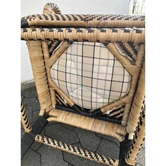 Wood Patterned Wicker Armchair, 1960s For Sale - Image 7 of 10