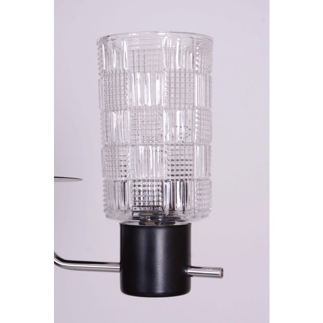 1970s Mid-Century Chandelier in Chromed Steel and Glass by Drukov, Czech, 1970s For Sale - Image 5 of 11