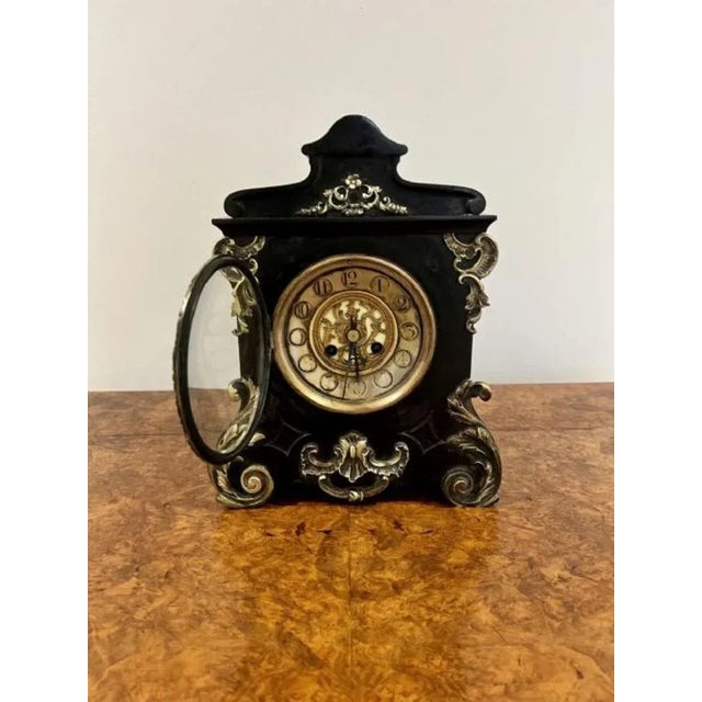 Victorian Marble Eight Day Mantle Clock, 1860s For Sale - Image 3 of 7