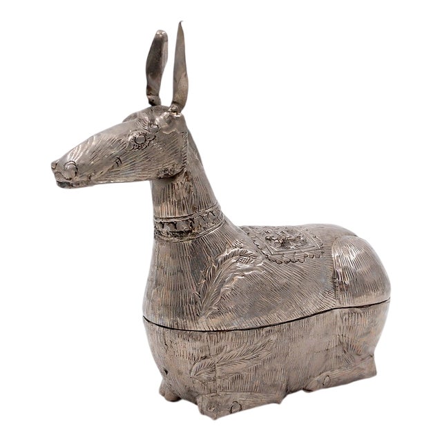 Antique Betel Box in Silver-Plated Metal, 1900s For Sale