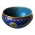 Vintage Cloisonné Enamel Brush Washer – Scrolling Lotus & Vine Motif, Cobalt Blue Ground For Sale