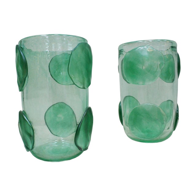 Mid-Century Modern Italian Murano Glass Vases from Costantini, Set of 2, in Good conditions. Designed 1970 to 1979 This...