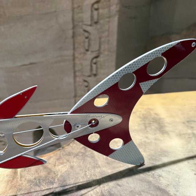 Maco Shark Aluminum Industrial Sculpture One of Kind Signed Modern For Sale - Image 14 of 17