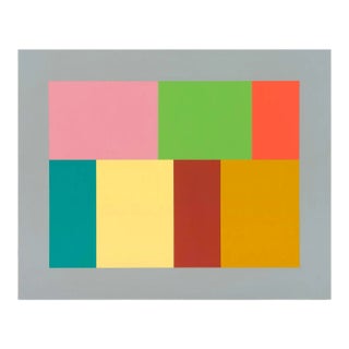 Contemporary Abstract Acrylic/Gouache on Wood Painting "Small Test Pattern 2" by Tom McGlynn For Sale