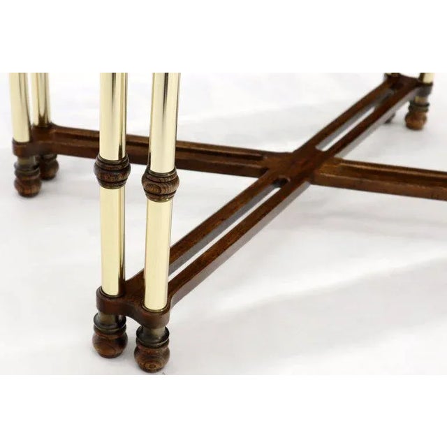 Mid-Century Modern X-Bases Glass Tops End Side Tables - a Pair For Sale - Image 4 of 13