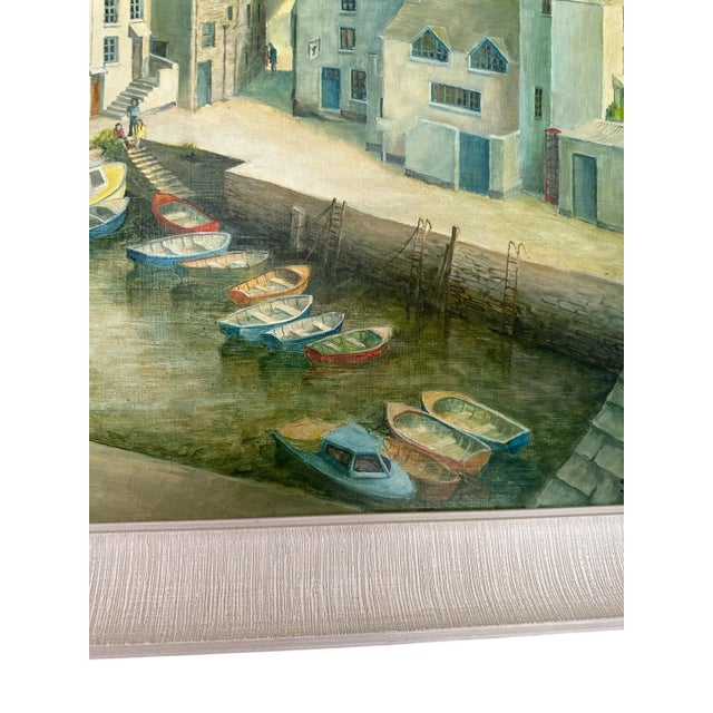 1980s Original Coastal Oil Painting of Polperro, Cornwall Harbor For Sale - Image 11 of 12