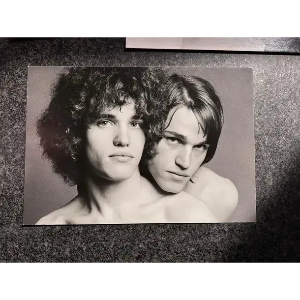 Francesco Scavullo black & white photograph Jay & Jed Johnson. Large scale photo on board from Scavullo Studio. 1968-1969....