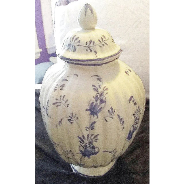 Vintage Blue & White Italian Urn For Sale - Image 9 of 9