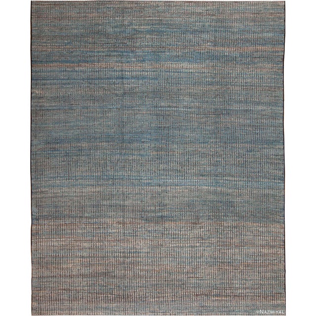 Nazmiyal Collection Blue Abstract Contemporary Area Rug For Sale