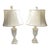 Pair of Mid Century Neoclassical , Hand Carved Italian Alabaster Urn Style Table Lamps For Sale