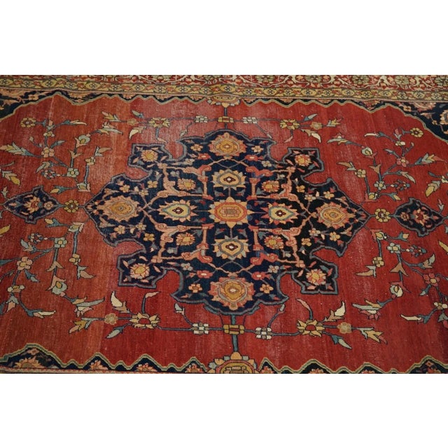 Antique Sarouk Rug 4'2'' x 6'6'' For Sale - Image 4 of 9