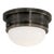 Chapman & Myers for Visual Comfort Signature Marine Medium Flush Mount in Bronze with White Glass For Sale