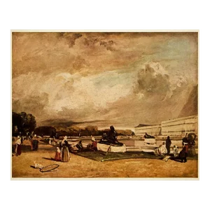 1956 After Richard Bonington "View at Versailles", Vintage Full-Color Print