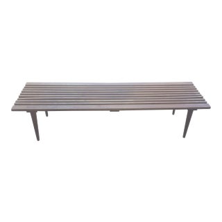 Modern Slat Wood Coffee Table or Bench George Nelson Style For Sale