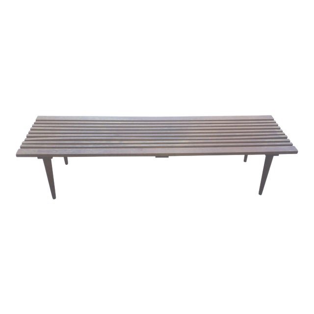 Modern Slat Wood Coffee Table or Bench George Nelson Style For Sale