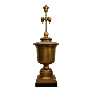 Late 20th Century Brass Urn Lamp on Wood Base by Chapman
