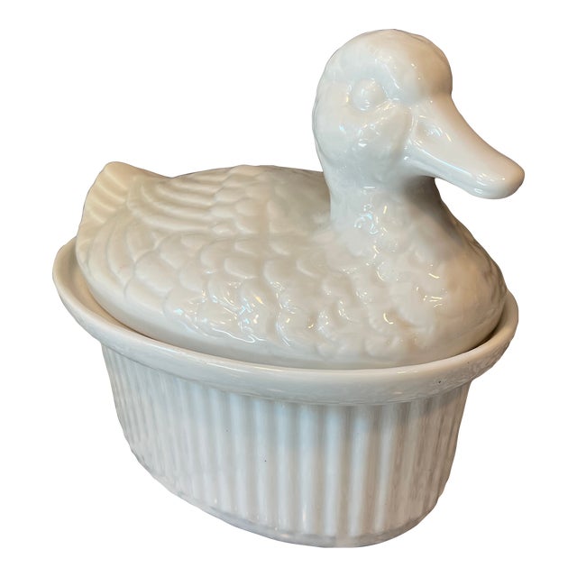 Vintage French Country Duck Tureen For Sale