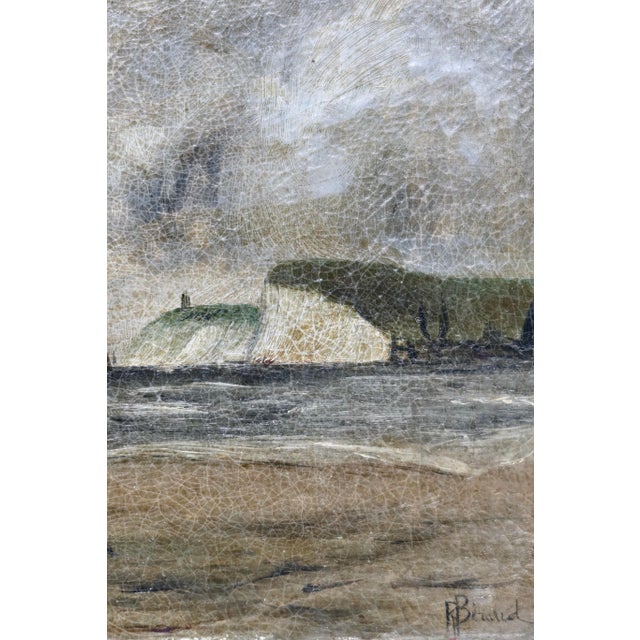 Antique French Oil Painting on Canvas — Signed Maritime Seascape, Circa 19th Century For Sale - Image 4 of 12