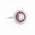 Circa 1930 Antique French Art Deco Engagement Ring, Platinum, Diamonds, and Ruby Halo For Sale - Image 9 of 9