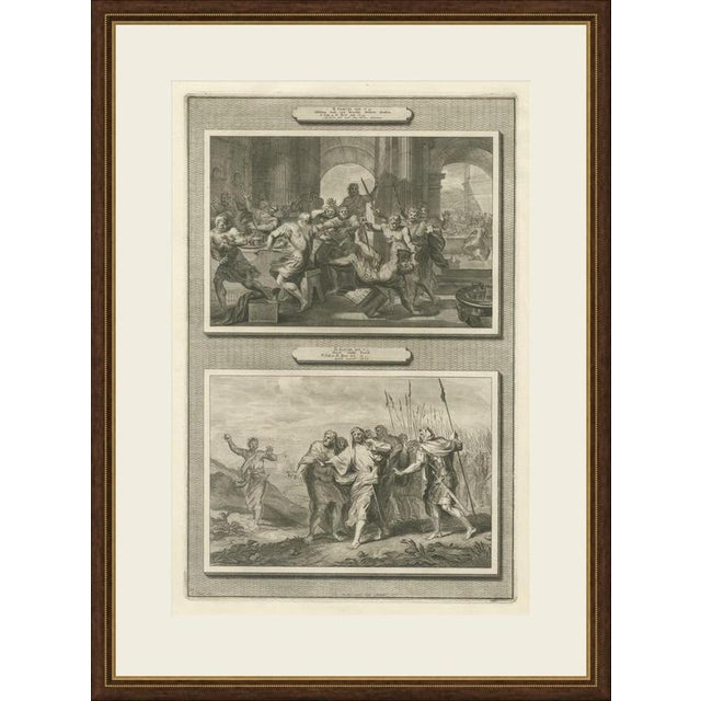 This original copperplate engraving from Pieter Mortier's illustrated Bible, Amsterdam circa 1700, shows two biblical...