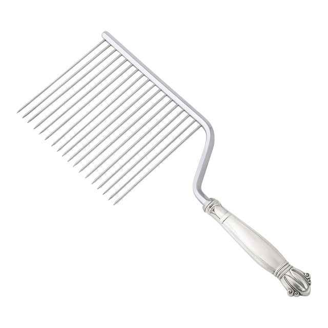 Neolcassical Sterling Silver Handled Cake Rake For Sale