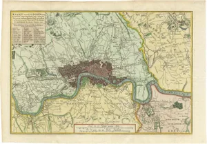 Antique Map of London by Tirion, 1754