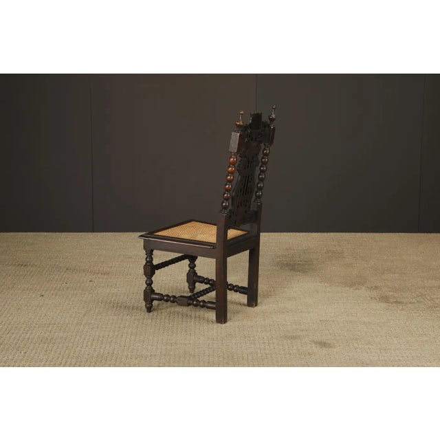 Set of Four 19th Century Renaissance Revival Carved Chairs With Cane Seats For Sale - Image 14 of 17