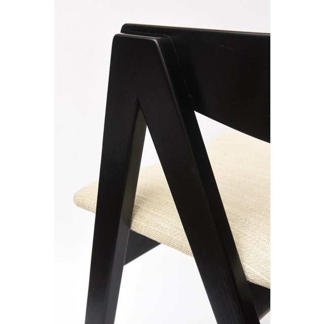 Black Vintage Compass Side Chair by Allan Gould, 1948, Wood and Upholstery, Restored For Sale - Image 8 of 12