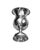 Antique English Sheffield Plate silver-tone goblet-style decorative vase with a hammered or swirled finish, a flared rim,...