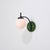 Gold Vintage Italian Curved Wall Sconce with Opaline Globe and Green Backplate, 1950s For Sale - Image 8 of 9