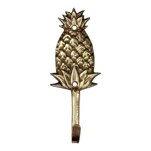 Vintage Brass Pineapple Wall Hook For Sale