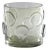 Celeste Olive Green Glass Candle Holder, 6.75" x 6" For Sale
