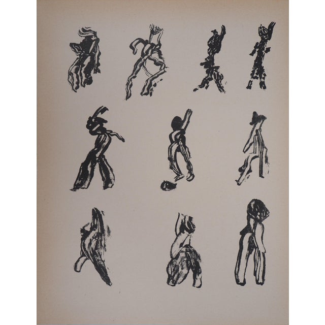 Michaux, Lettrism, Ten Figures, Lithograph For Sale