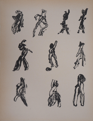 Michaux, Lettrism, Ten Figures, Lithograph