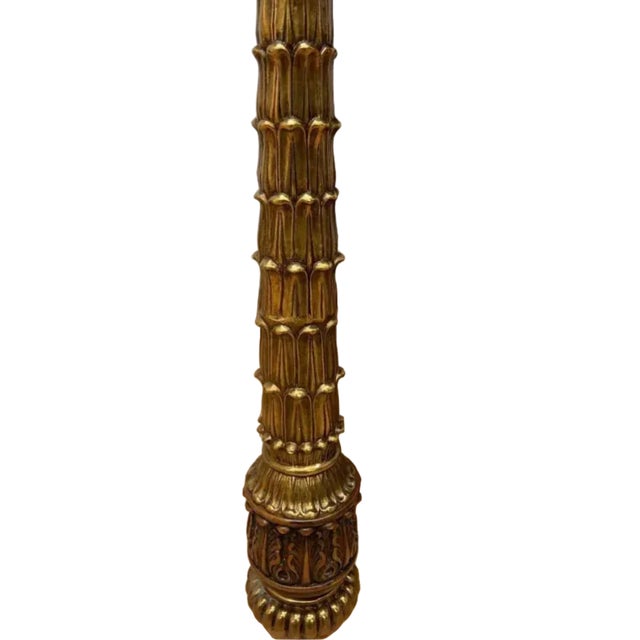 Maitland - Smith Hollywood Regency Round Brass Palm Tree Legs Accent Table by Maitland Smith For Sale - Image 4 of 9