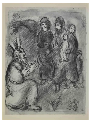 Marc Chagall, Jethro Brings Zepporah, Lithograph, 1960