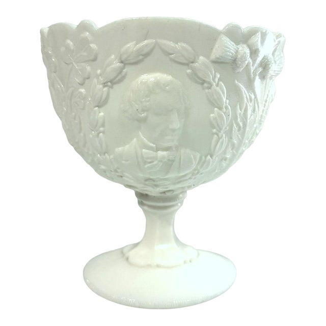 Late 19th Century Earl of Beaconsfield Milk Glass Chalice For Sale