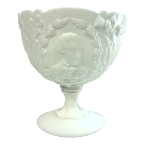 Late 19th Century Earl of Beaconsfield Milk Glass Chalice