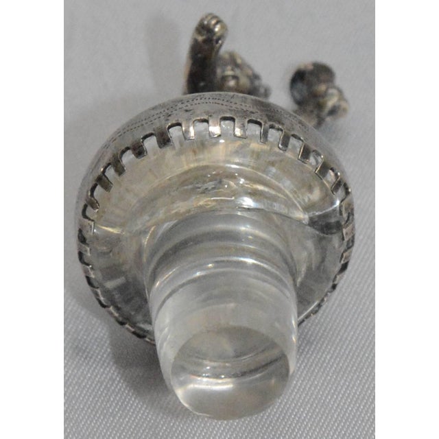 Victorian Silver and Engraved Crystal Decanter and Cordial Cups For Sale - Image 3 of 10