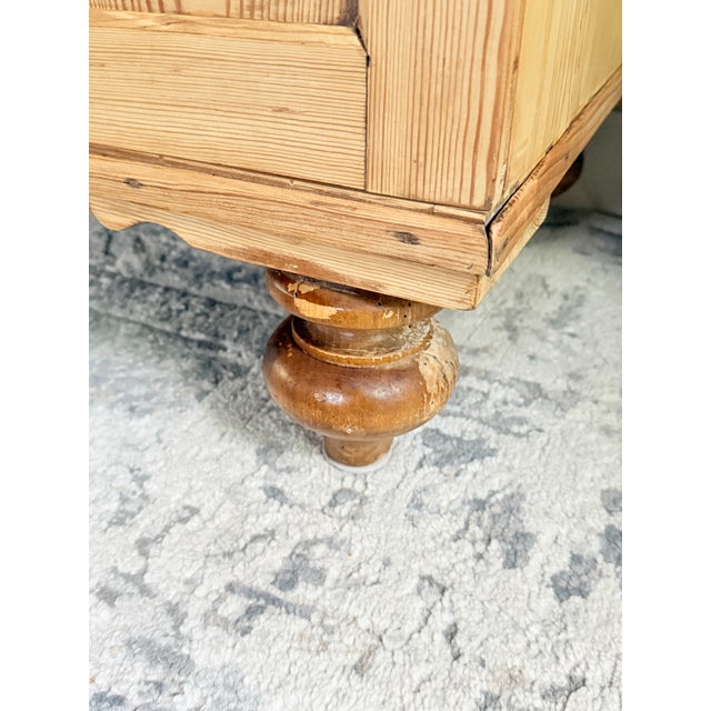 Wood Antique English Pine Sideboard Cabinet Desk For Sale - Image 7 of 18