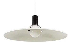Model 2133 Pendant Lamp in Black and White Lacquered Metal by Gino Sarfatti for Arteluce & Flos, 1970s