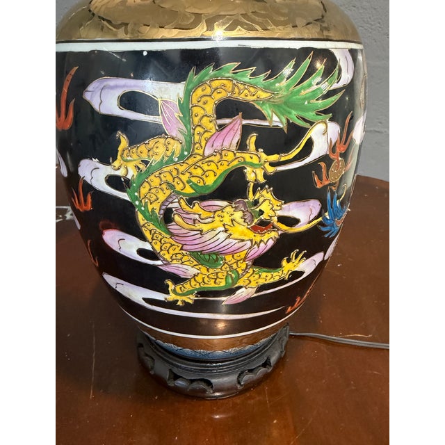Chinoiserie Famille Noir Chinoiserie Table Lamp For Sale - Image 3 of 6