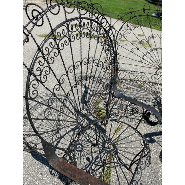 Vintage Twisted Iron Peacock Chairs and Settee, 3 Pieces For Sale In New York - Image 6 of 11