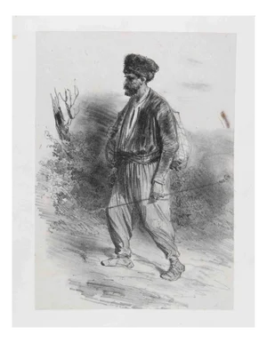 Denis Auguste Marie Raffet, Paysan Tartan, Original Lithograph, 19th-Century