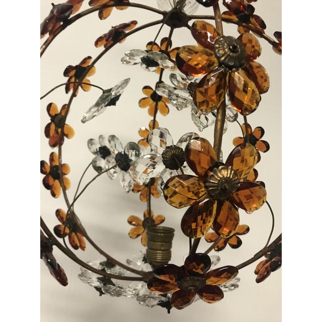 Vintage Pendant with Amber and Transparent Crystals For Sale - Image 9 of 18