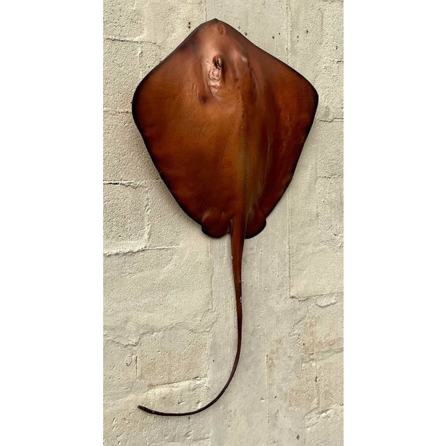 Nautical Vintage Boho Life Size Fiberglass Stingray For Sale - Image 3 of 7