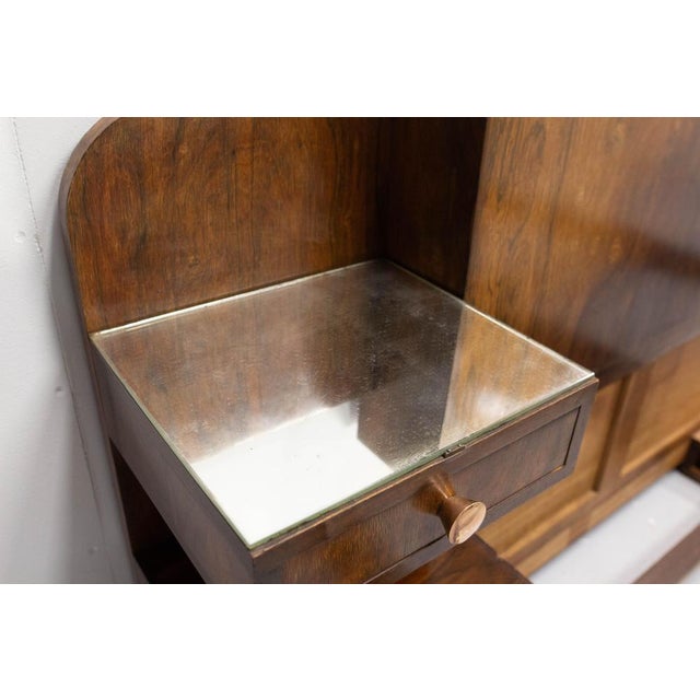 French Art Deco King Size Bed in Walnut, 1930 For Sale - Image 12 of 18