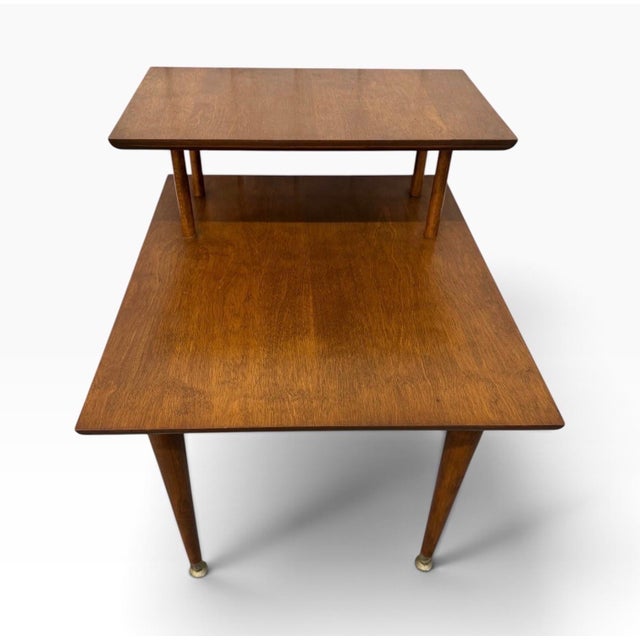 Mid-Century Modern Walnut Step Side Tables - Set of 2 For Sale - Image 4 of 6