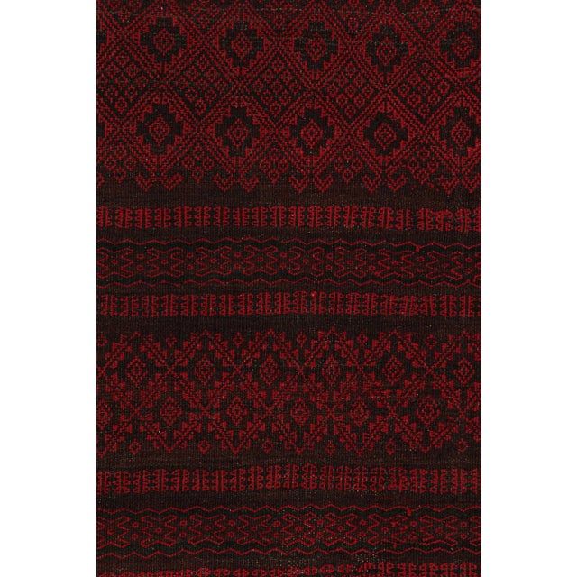 1950s Vintage Persian Kilim in Red and Black Geometric Patterns by Rug & Kilim For Sale In New York - Image 6 of 8