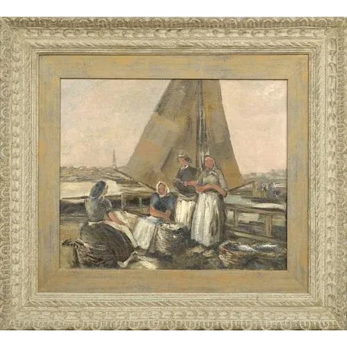 People of Pardaugava, Oil on Canvas, 20th Century For Sale - Image 4 of 4